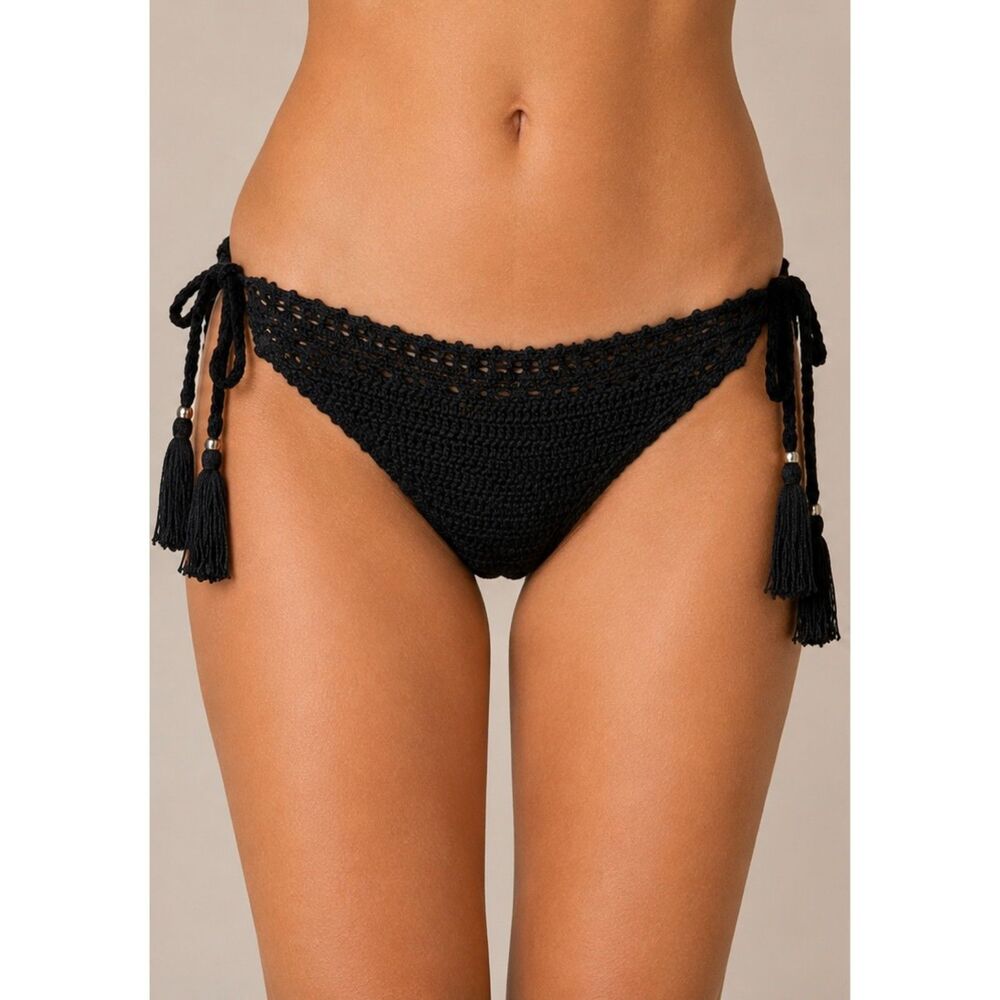 Raisins Crochet Mai Tai Bikini Bottom Black XL